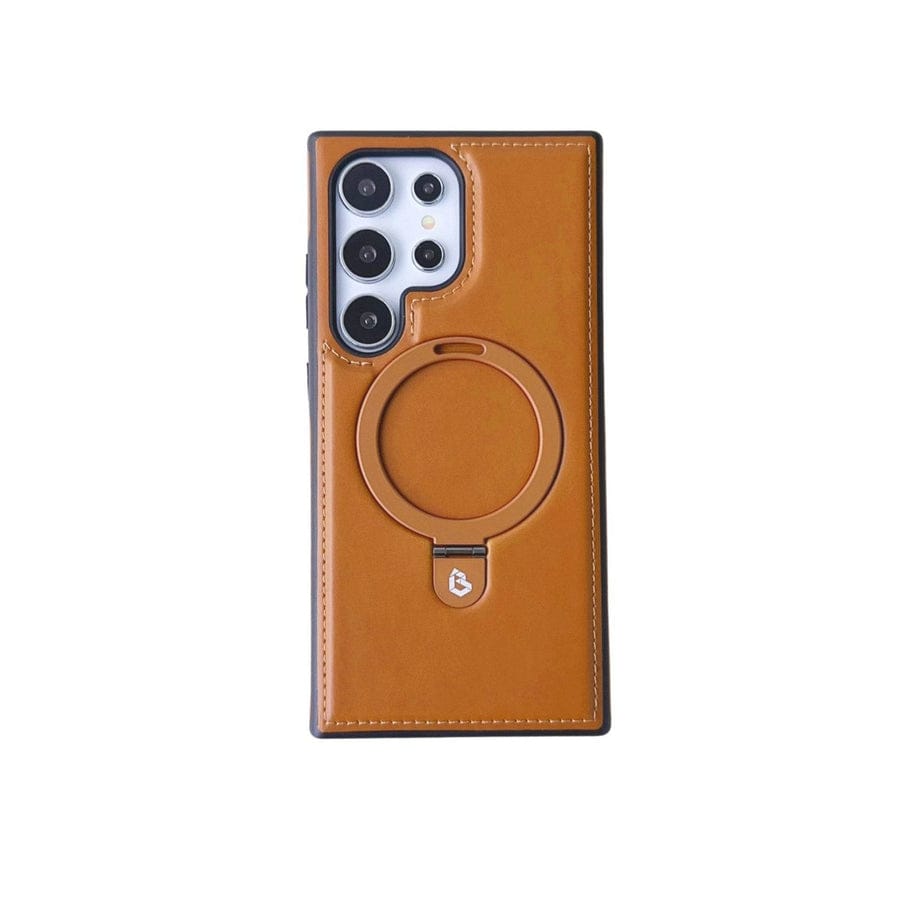 (Buy 1 Get 1) Luxe Leather Magnetic Ring Holder Case For Samsung