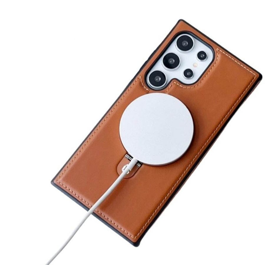 (Buy 1 Get 1) Luxe Leather Magnetic Ring Holder Case For Samsung