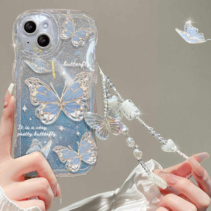 (Buy 1 Get 1) Fashion Gradual Colors Glitter TPU Butterfly Phone Case