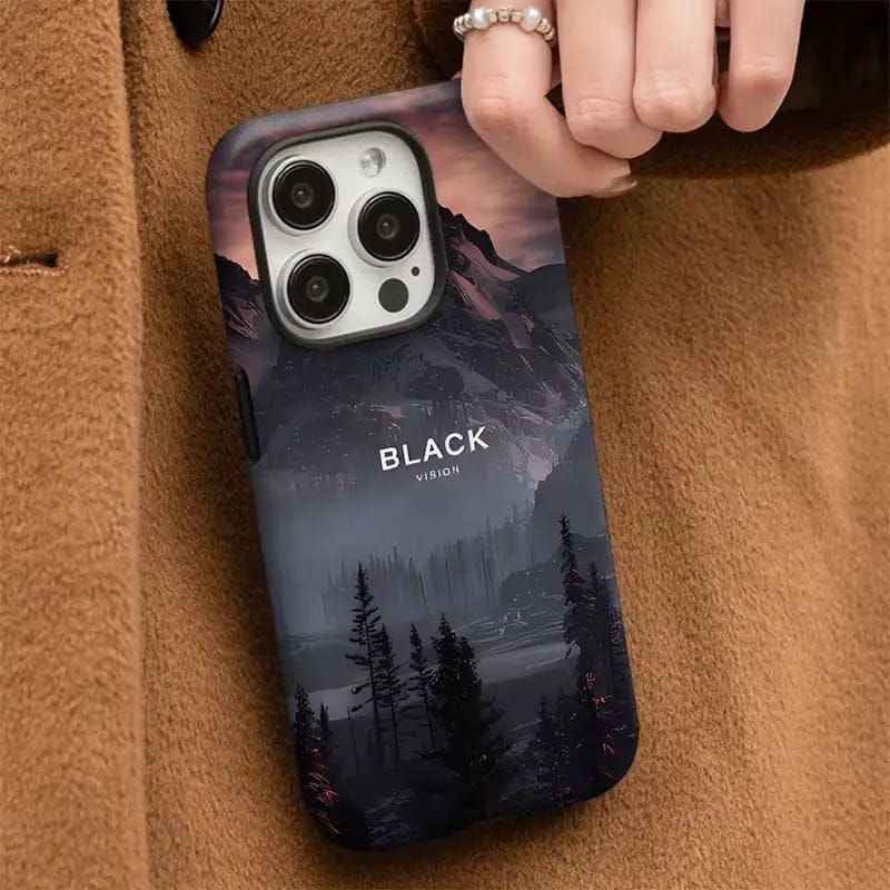 (Buy 1 Get 1) Fog Valley Crystal Midnight Black Case For iPhone
