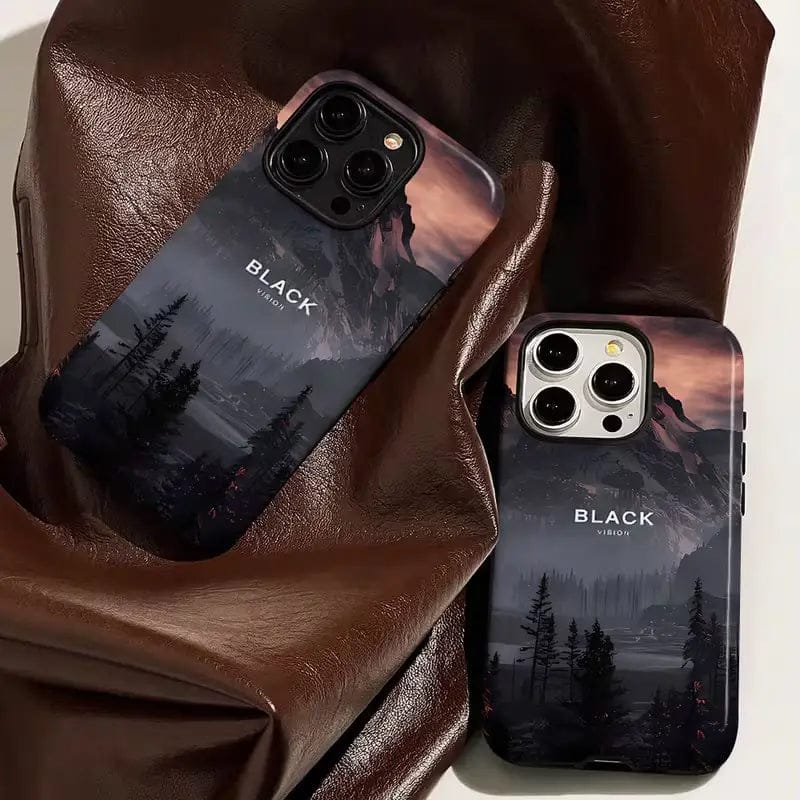 (Buy 1 Get 1) Fog Valley Crystal Midnight Black Case For iPhone