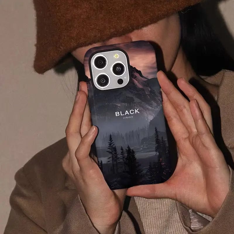 (Buy 1 Get 1) Fog Valley Crystal Midnight Black Case For iPhone