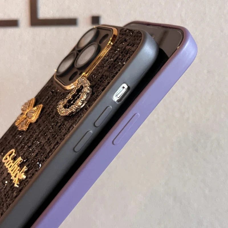 (Buy 1 Get 1) Bear Bling Cloth Texture Case For iPhone