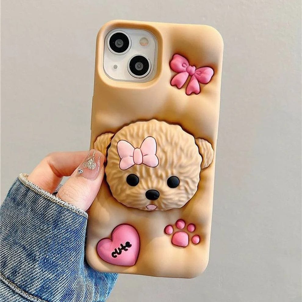 (Buy 1 Get 1) 3D Mesmeric Puppy Love Case For iPhone