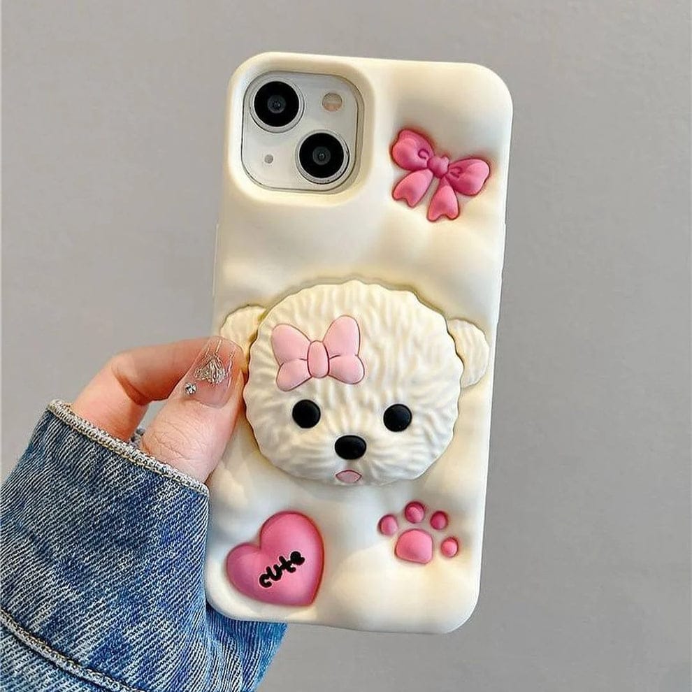 (Buy 1 Get 1) 3D Mesmeric Puppy Love Case For iPhone
