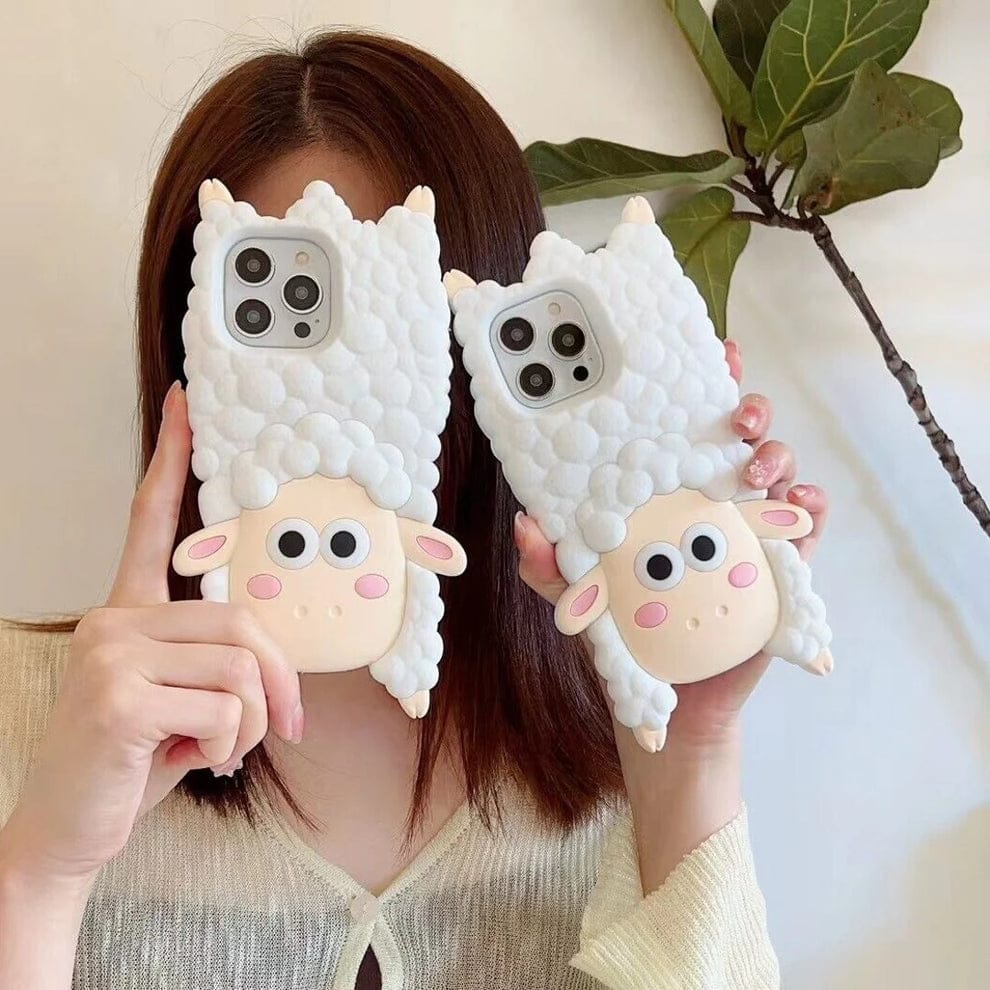 (Buy 1 Get 1) 3D Cartoon Woolly Wonder Sheep Case For iPhone