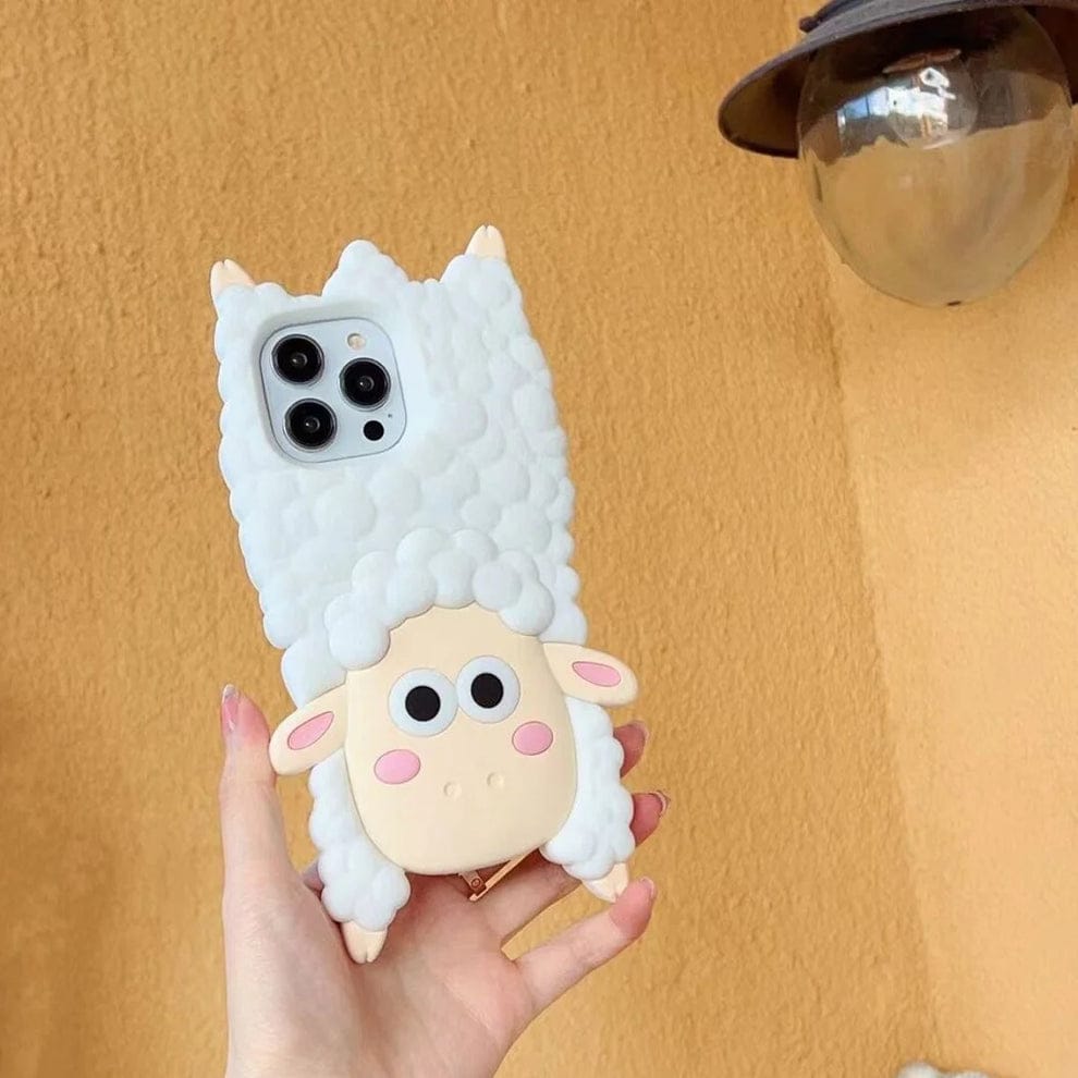 (Buy 1 Get 1) 3D Cartoon Woolly Wonder Sheep Case For iPhone