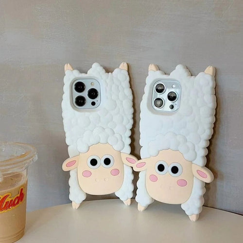(Buy 1 Get 1) 3D Cartoon Woolly Wonder Sheep Case For iPhone