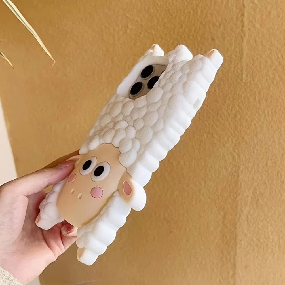 (Buy 1 Get 1) 3D Cartoon Woolly Wonder Sheep Case For iPhone