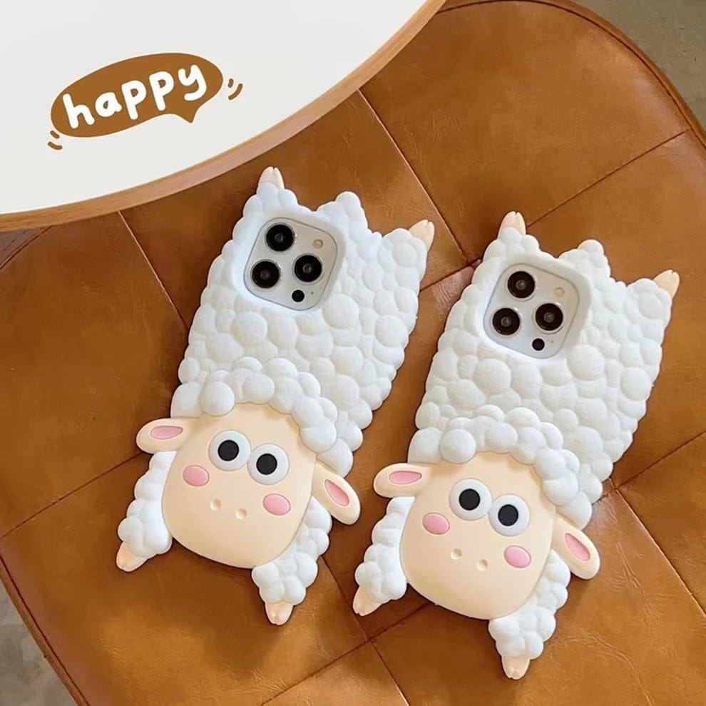 (Buy 1 Get 1) 3D Cartoon Woolly Wonder Sheep Case For iPhone