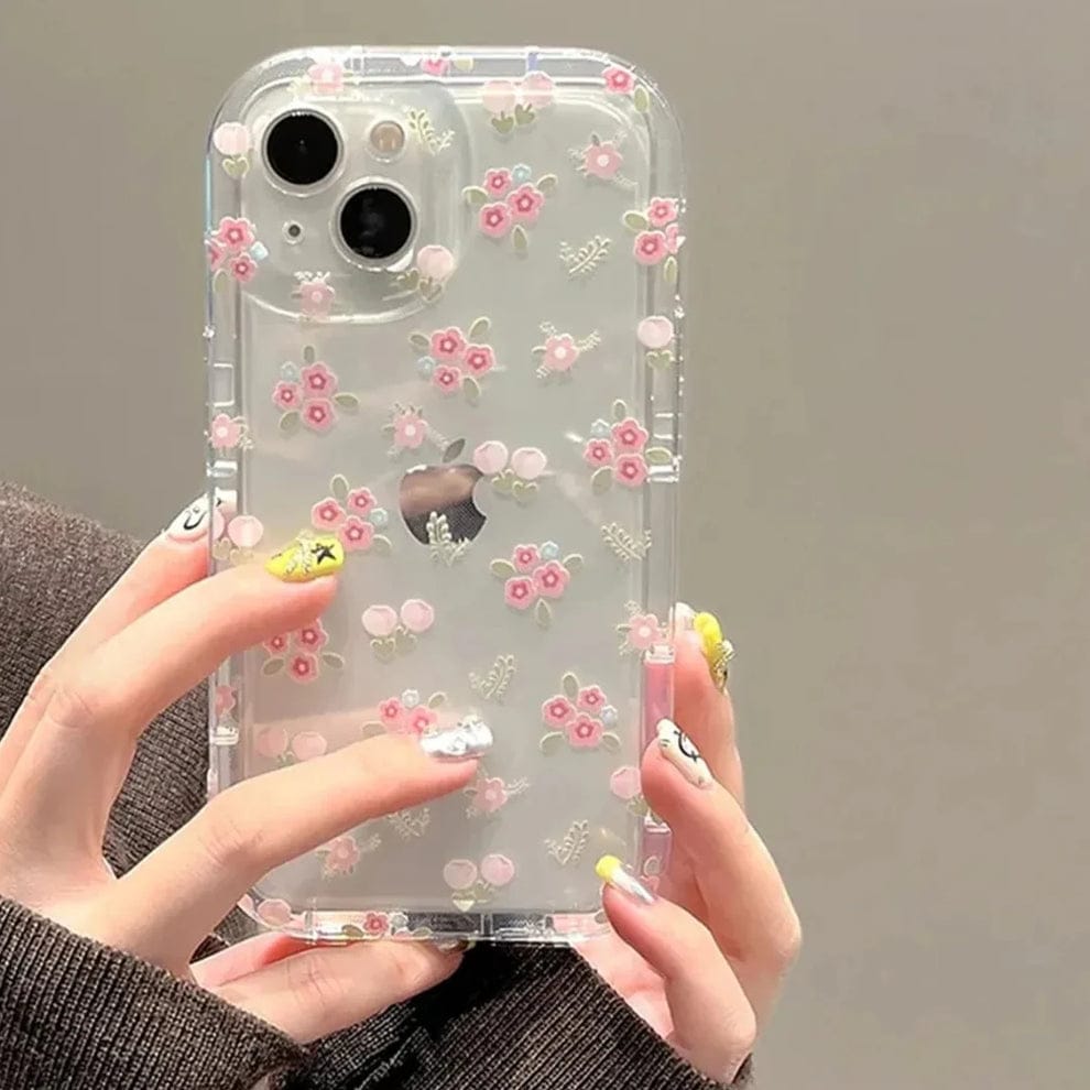 (Buy 1 Get 1) Cute Korean Floral Phone Gripper Case For iPhone