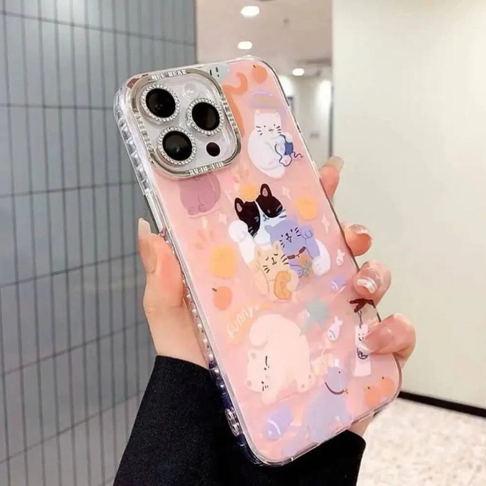 (Buy 1 Get 1) Cute Animal Pattern Shield Case For iPhone