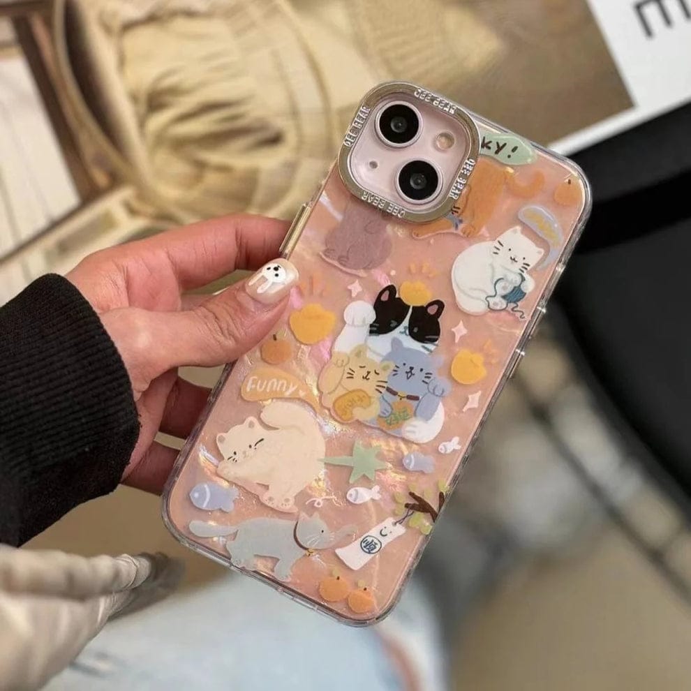(Buy 1 Get 1) Cute Animal Pattern Shield Case For iPhone