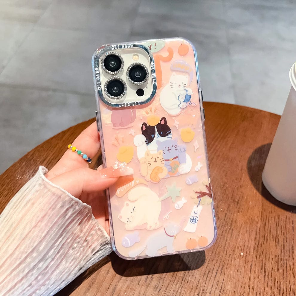 (Buy 1 Get 1) Cute Animal Pattern Shield Case For iPhone