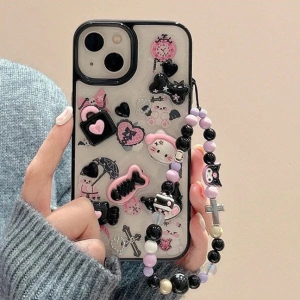 (Buy 1 Get 1) Whimsical 3D Kitty Cartoon Case with Charm For iPhone