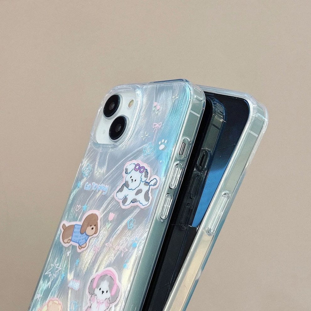 (Buy 1 Get 1) Sparkling Starry Pup Glimmer Case With AirPods Pro Case For iPhone