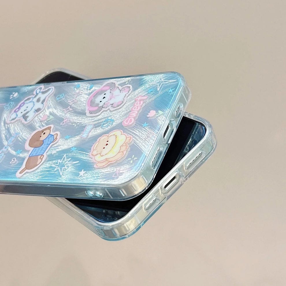 (Buy 1 Get 1) Sparkling Starry Pup Glimmer Case With AirPods Pro Case For iPhone