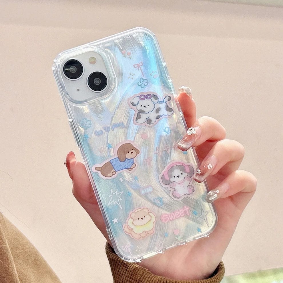 (Buy 1 Get 1) Sparkling Starry Pup Glimmer Case With AirPods Pro Case For iPhone