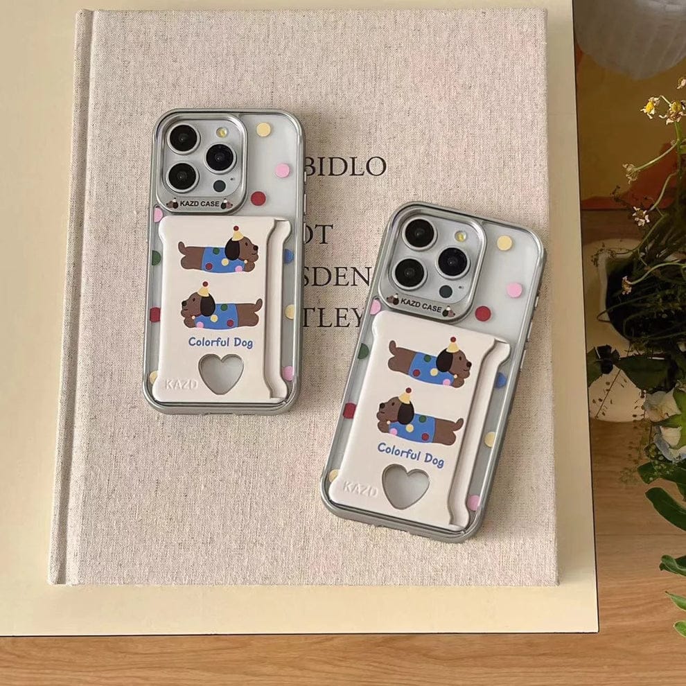 (Buy 1 Get 1) Playful Pooch Card Holder Case For iPhone