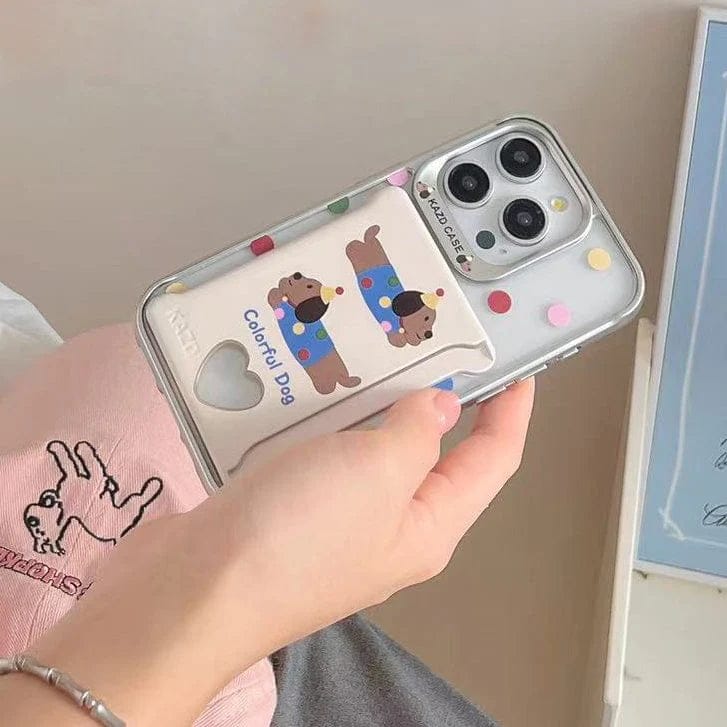 (Buy 1 Get 1) Playful Pooch Card Holder Case For iPhone