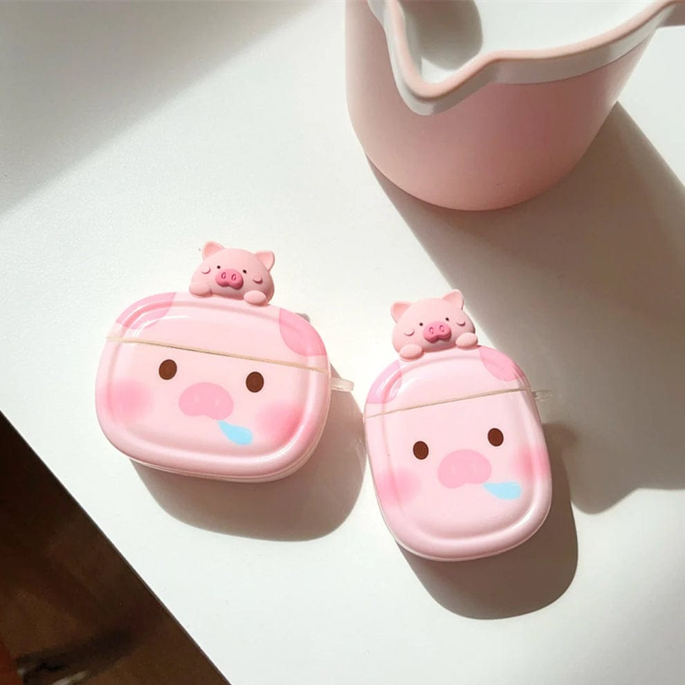 (Buy 1 Get 1) Piggy Perk Cartoon Phone Case With Airpods Case For iPhone