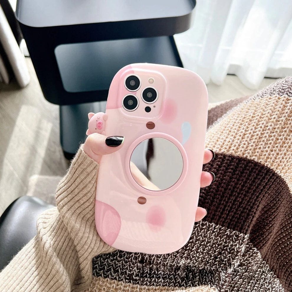 (Buy 1 Get 1) Piggy Perk Cartoon Phone Case With Airpods Case For iPhone