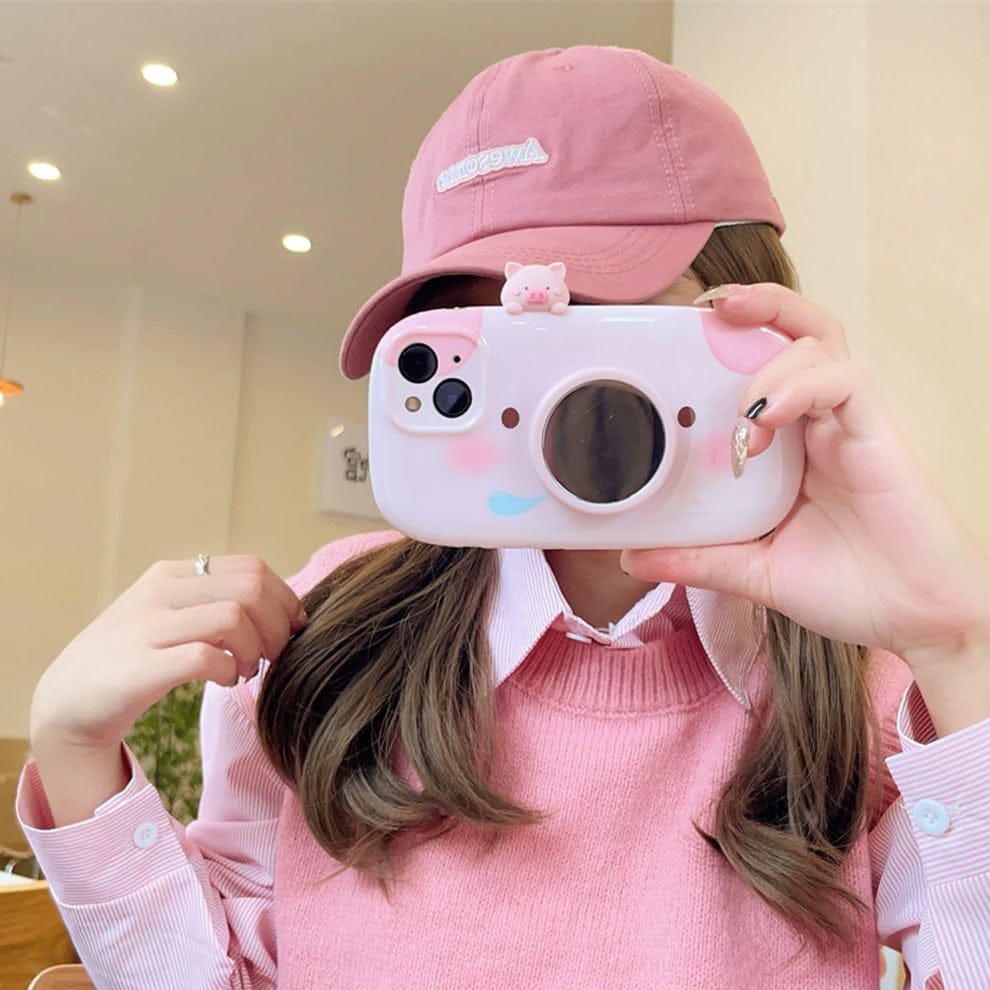 (Buy 1 Get 1) Piggy Perk Cartoon Phone Case With Airpods Case For iPhone