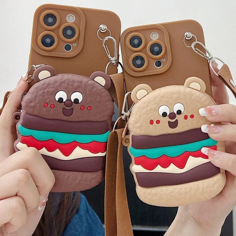 (Buy 1 Get 1) Lovely Cartoon Wallet Phone Case For iPhone