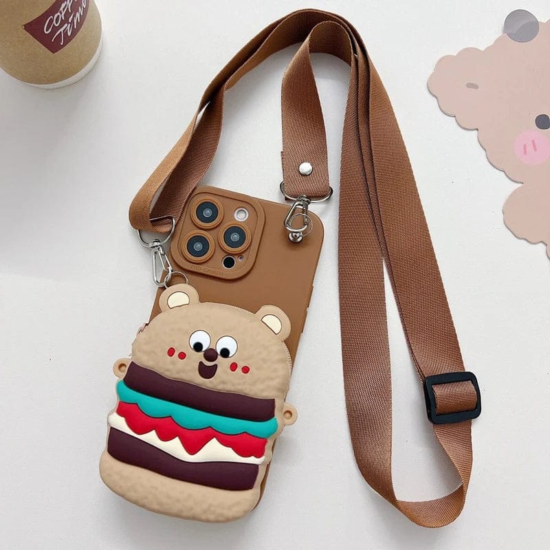 (Buy 1 Get 1) Lovely Cartoon Wallet Phone Case For iPhone