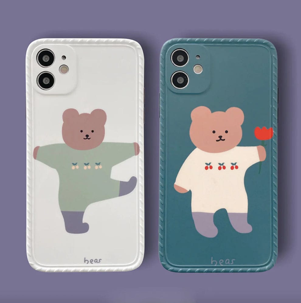 (Buy 1 Get 1) Korean Dancing Teddy Bear Case For iPhone