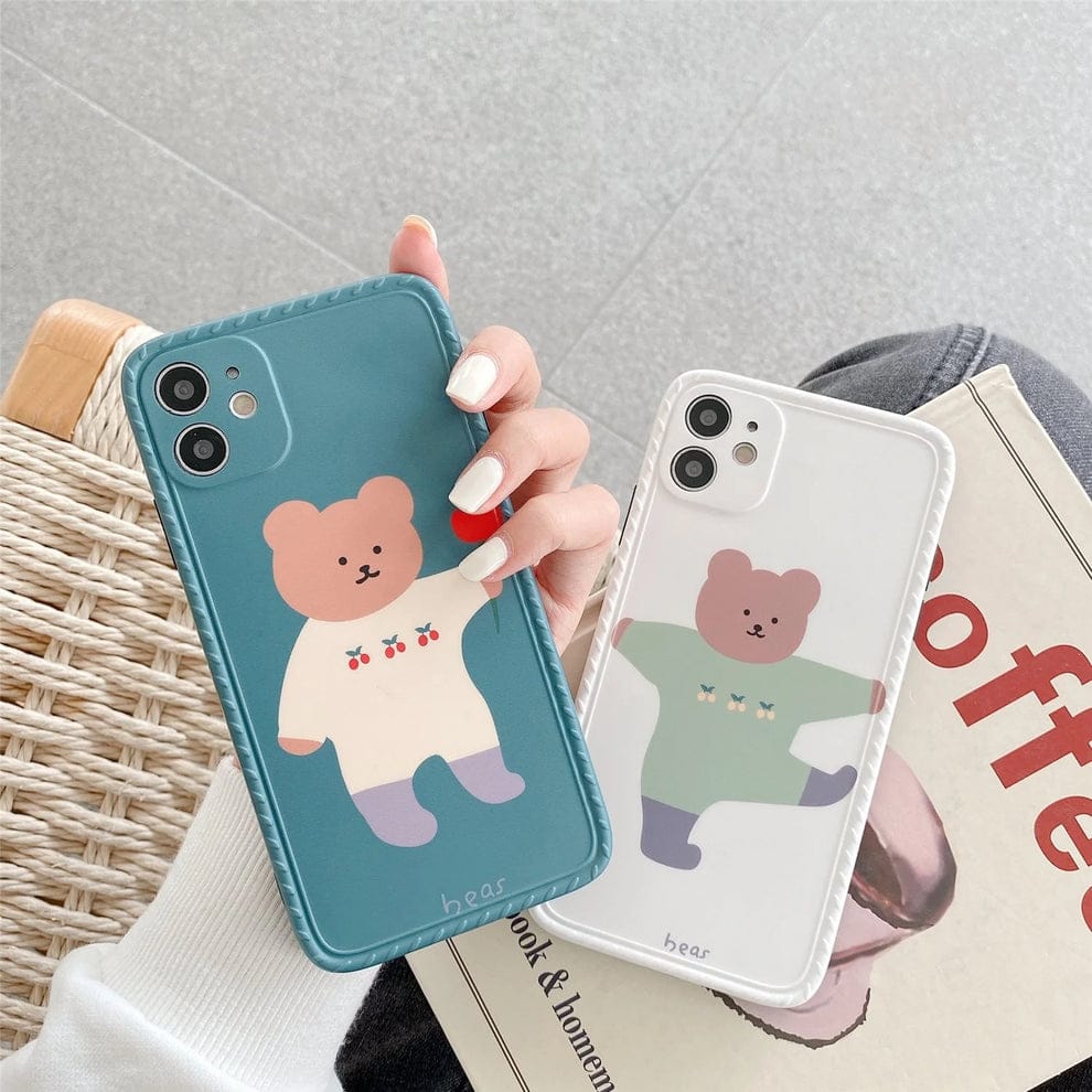 (Buy 1 Get 1) Korean Dancing Teddy Bear Case For iPhone