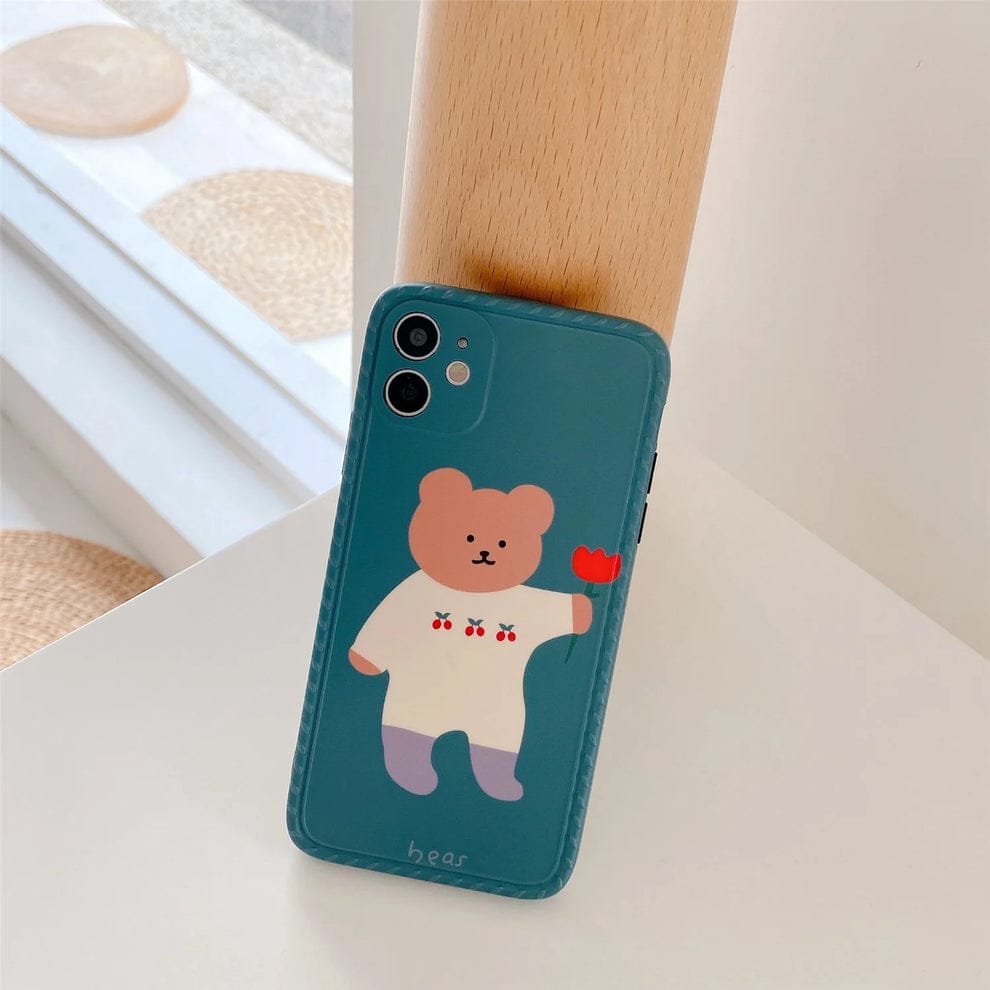 (Buy 1 Get 1) Korean Dancing Teddy Bear Case For iPhone