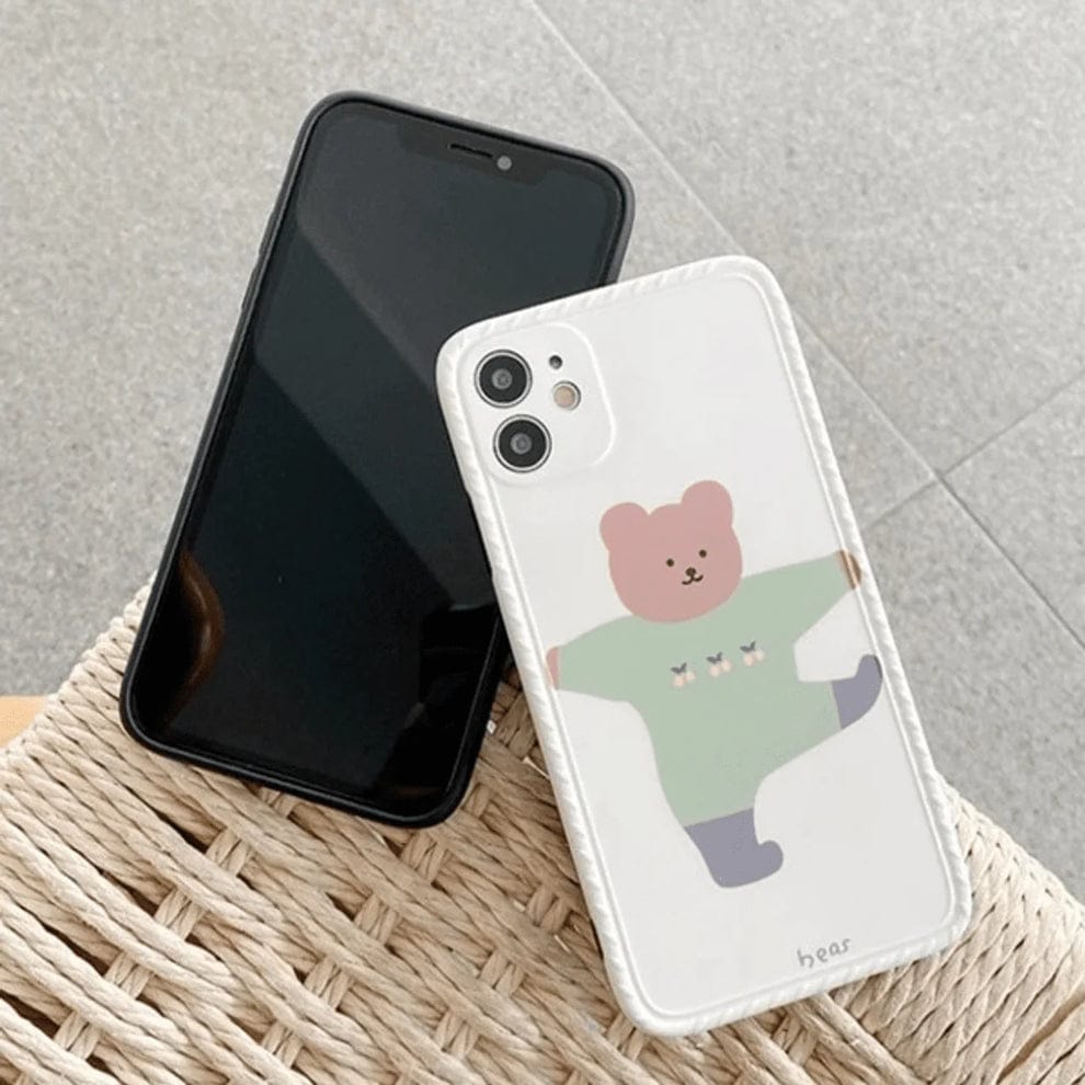 (Buy 1 Get 1) Korean Dancing Teddy Bear Case For iPhone