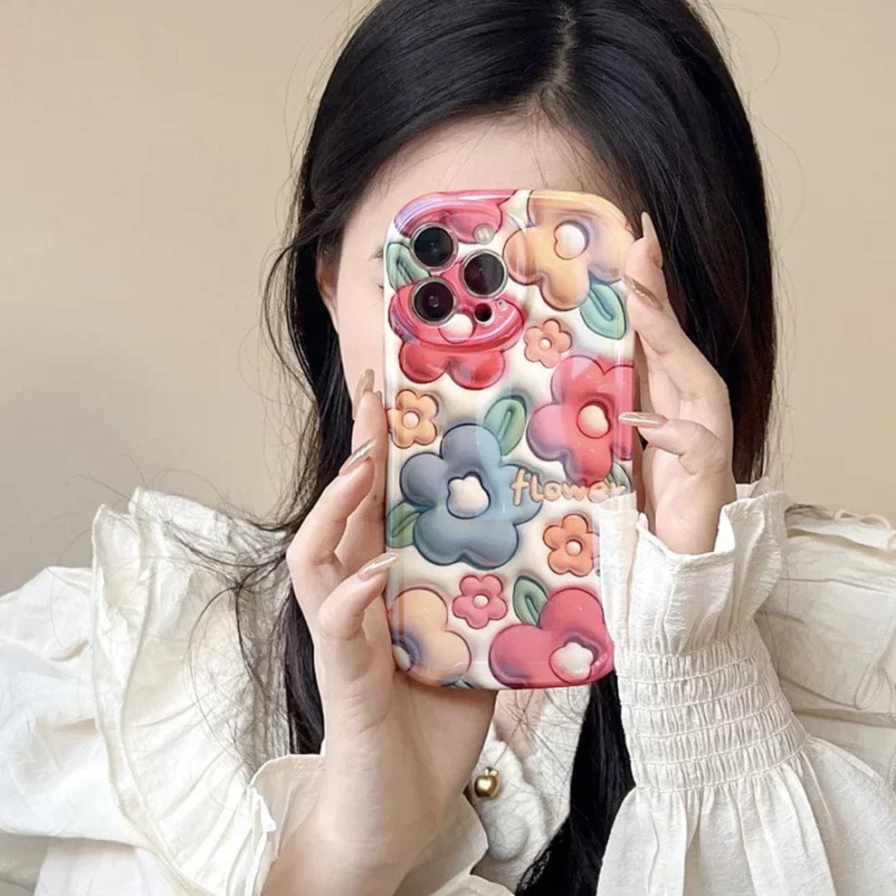(Buy 1 Get 1) Glossy Rivel Blossom Case For iPhone