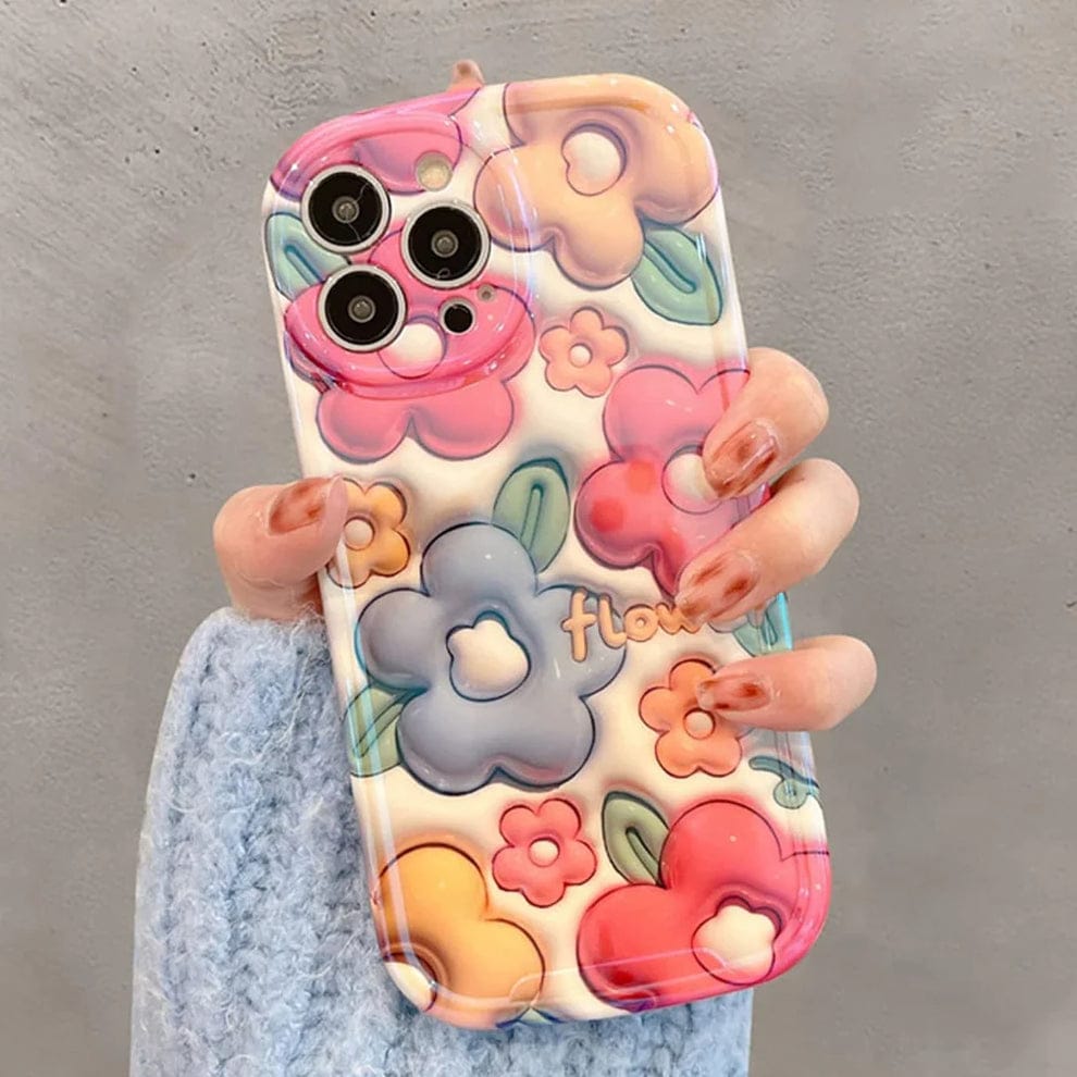 (Buy 1 Get 1) Glossy Rivel Blossom Case For iPhone