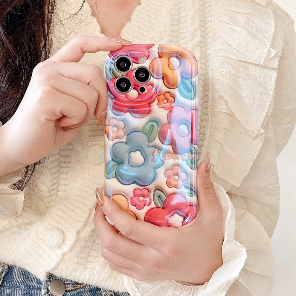 (Buy 1 Get 1) Glossy Rivel Blossom Case For iPhone