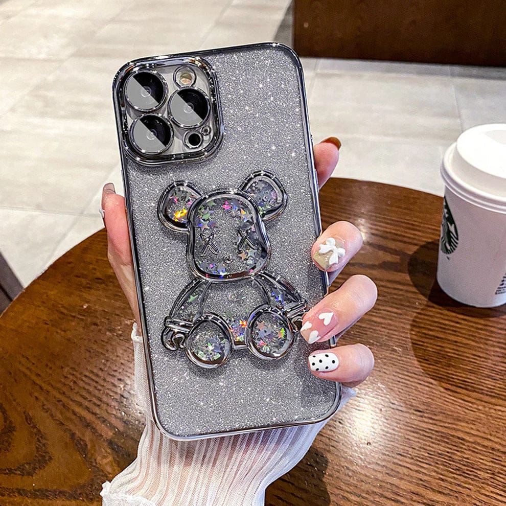 (Buy 1 Get 1) Glitter 3D Bear Protective Case For iPhone