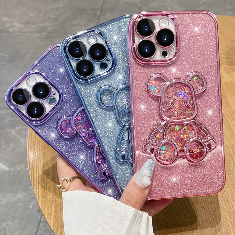 (Buy 1 Get 1) Glitter 3D Bear Protective Case For iPhone