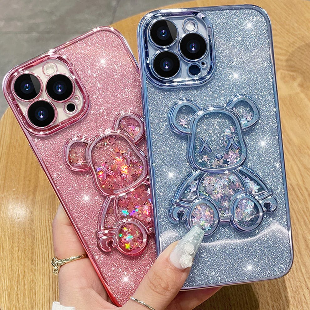 (Buy 1 Get 1) Glitter 3D Bear Protective Case For iPhone