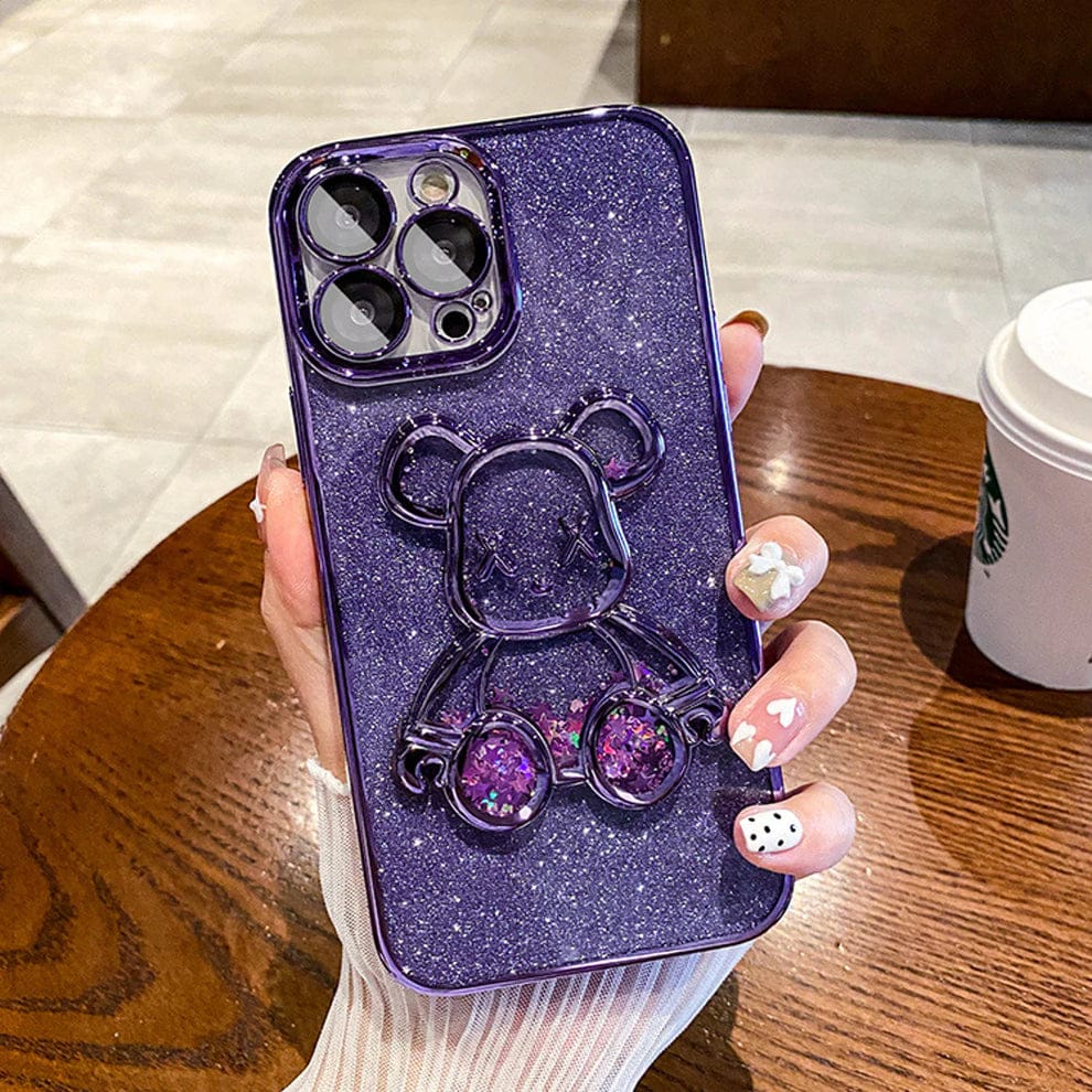 (Buy 1 Get 1) Glitter 3D Bear Protective Case For iPhone