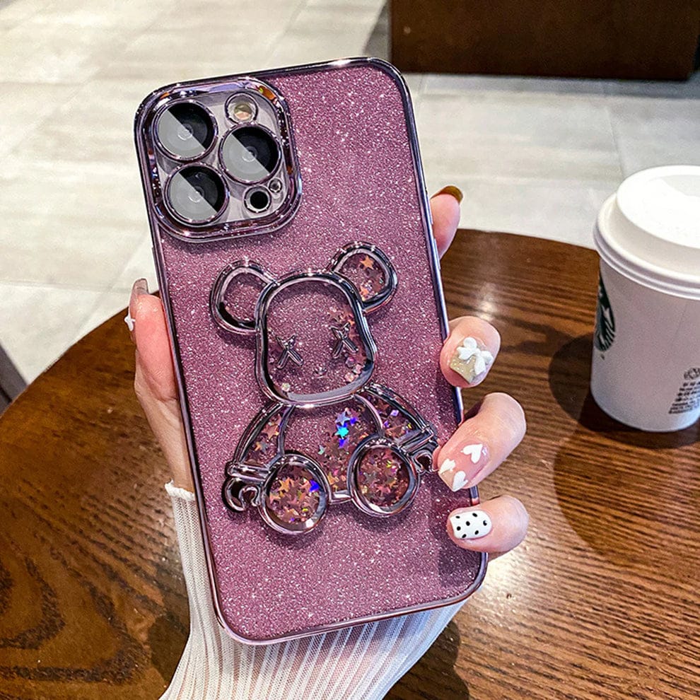 (Buy 1 Get 1) Glitter 3D Bear Protective Case For iPhone