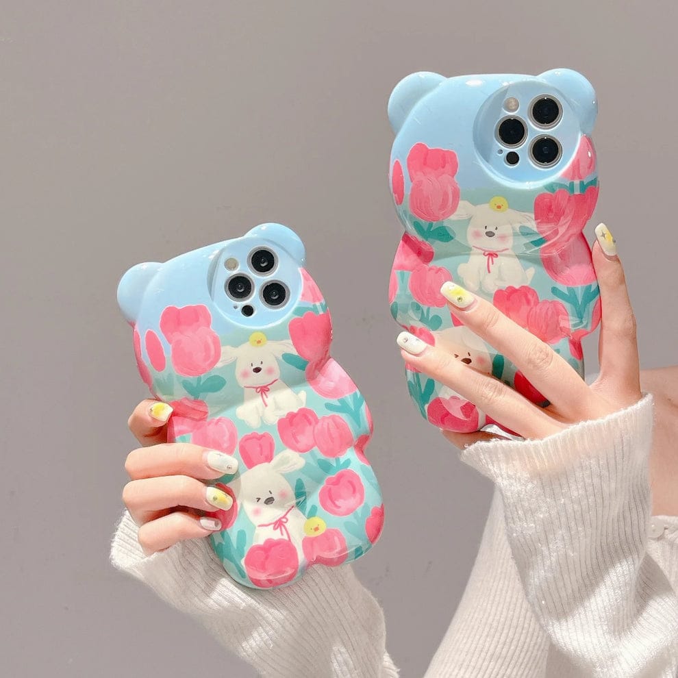 (Buy 1 Get 1) Floral Pup Paradise Pattern Case For iPhone