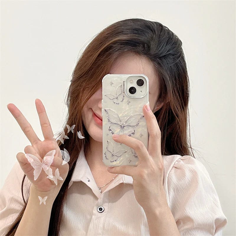 (Buy 1 Get 1) Fantasy Feather Yarn Butterfly Case For iPhone