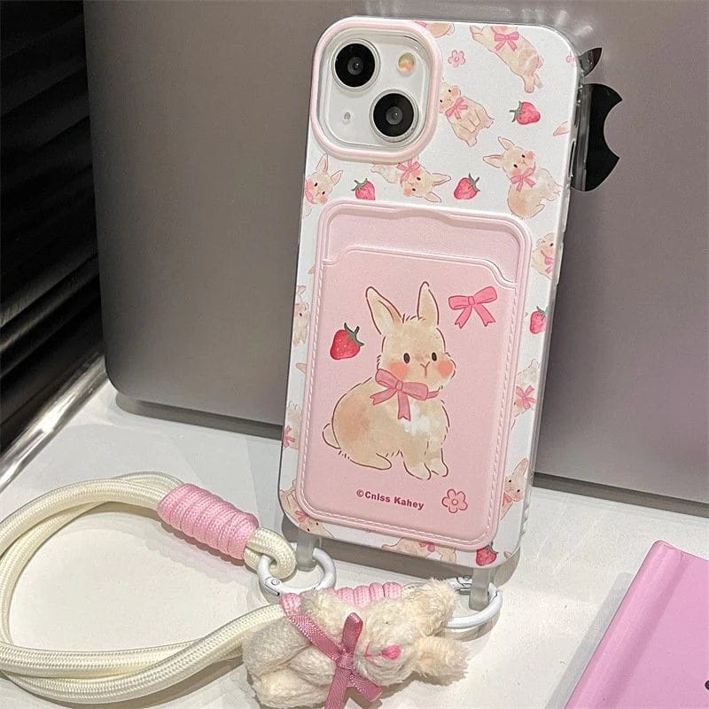 (Buy 1 Get 1) Delight Berry Cute Bunny Bliss Case For iPhone