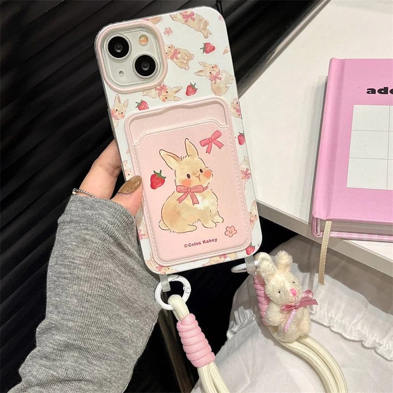 (Buy 1 Get 1) Delight Berry Cute Bunny Bliss Case For iPhone