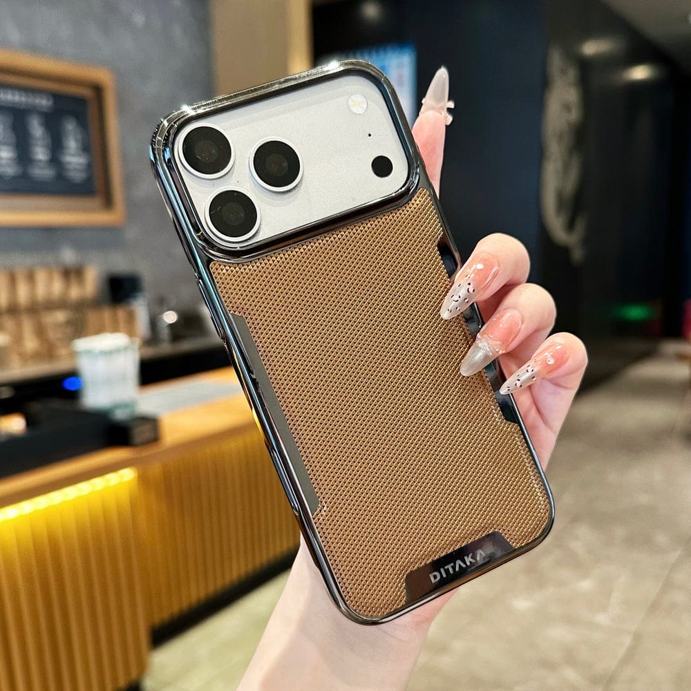 (Buy 1 Get 1) Metal Frame Leather Mesh Cover with Full Camera Protection
