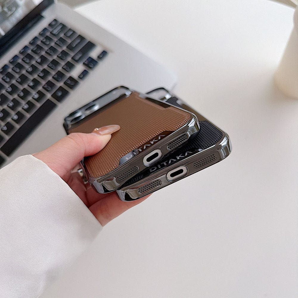 (Buy 1 Get 1) Metal Frame Leather Mesh Cover with Full Camera Protection