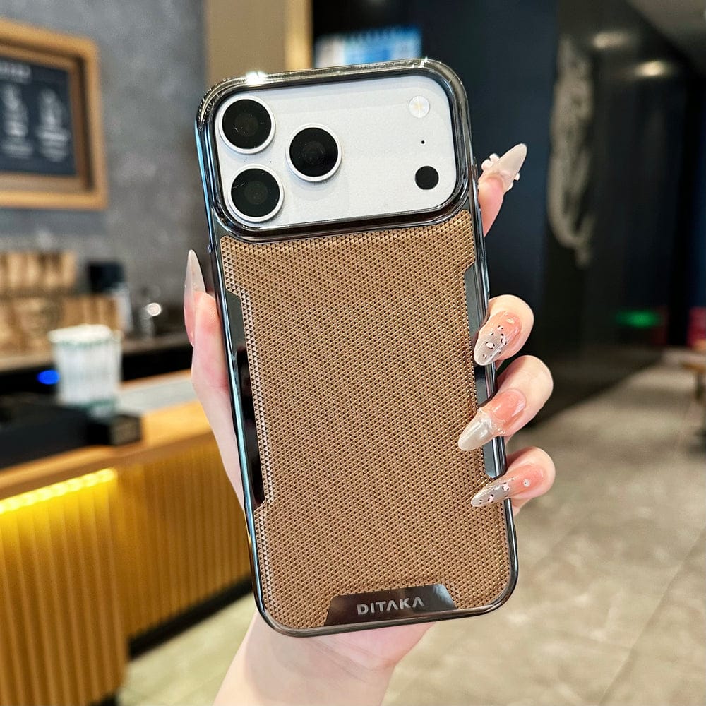 (Buy 1 Get 1) Metal Frame Leather Mesh Cover with Full Camera Protection