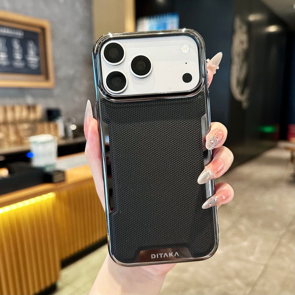 (Buy 1 Get 1) Metal Frame Leather Mesh Cover with Full Camera Protection